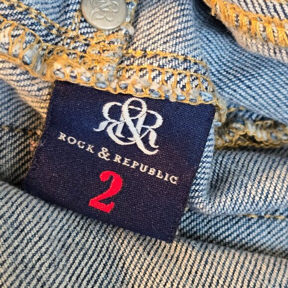Rock & Republic Pull-on Jeans Denim Fever Womens Size 2 Tall Light Wash jj3764 - Picture 5 of 10